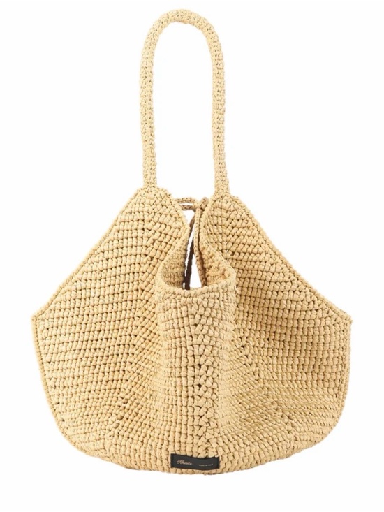 KHAITE Handbags - KHAITE Beige Handwoven Raffia Tote